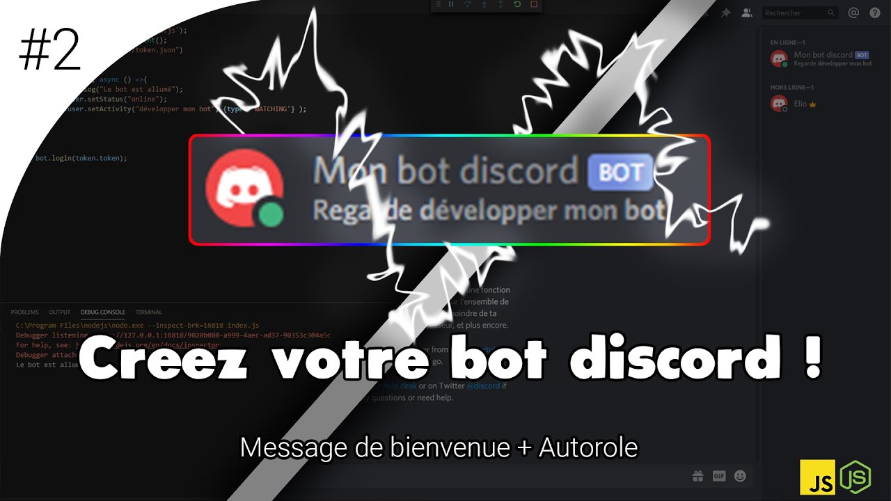 Créez votre propre bot Discord ! #2 - Bienvenue Mp & autorole - Discord JS V12 - Javascript