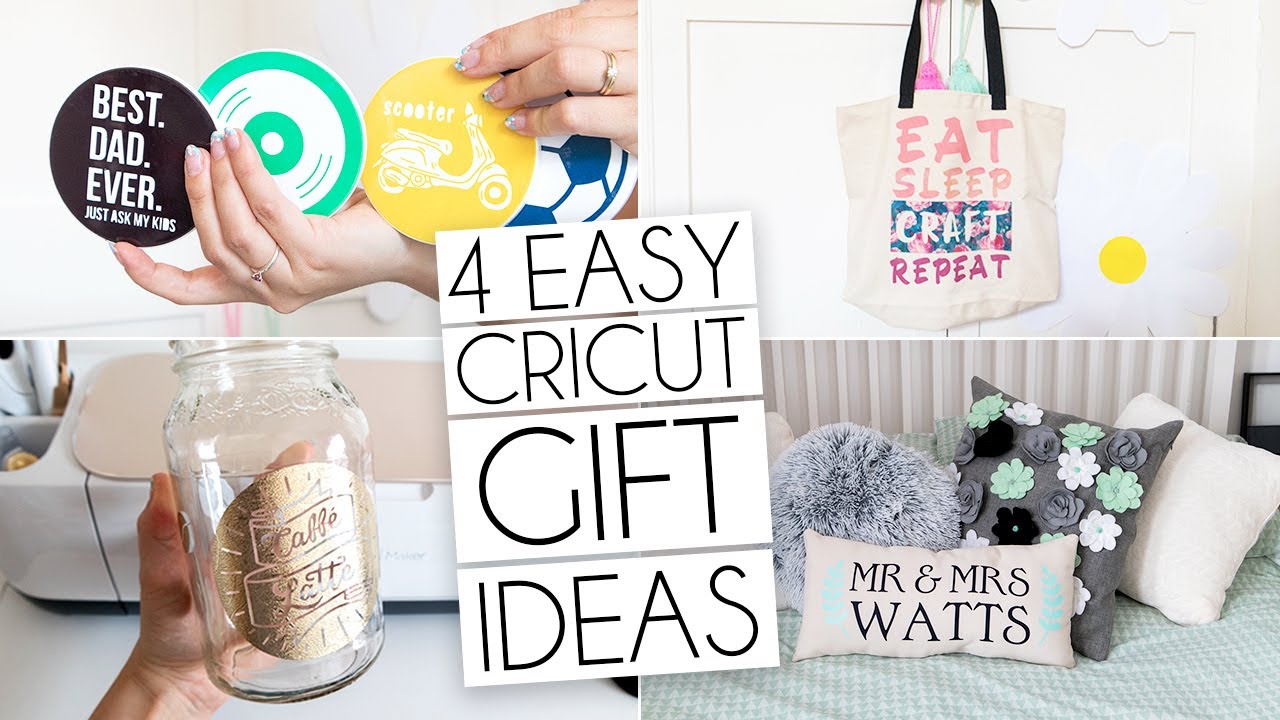 4 EASY CRICUT PROJECTS GIFT IDEAS! | INFUSIBLE INK, HEAT TRANSFER VINYL & MORE