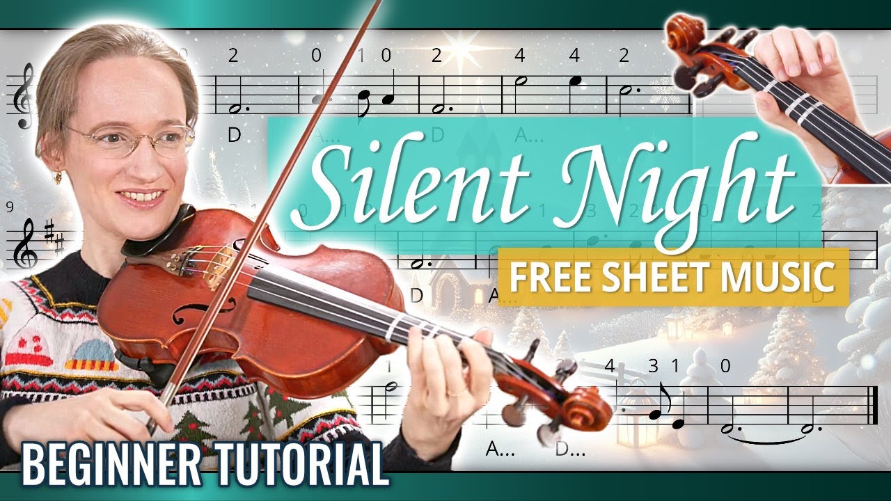 How to Play Silent Night | Violin Tutorial | Free Violin Sheet Music & Piano Accompaniment