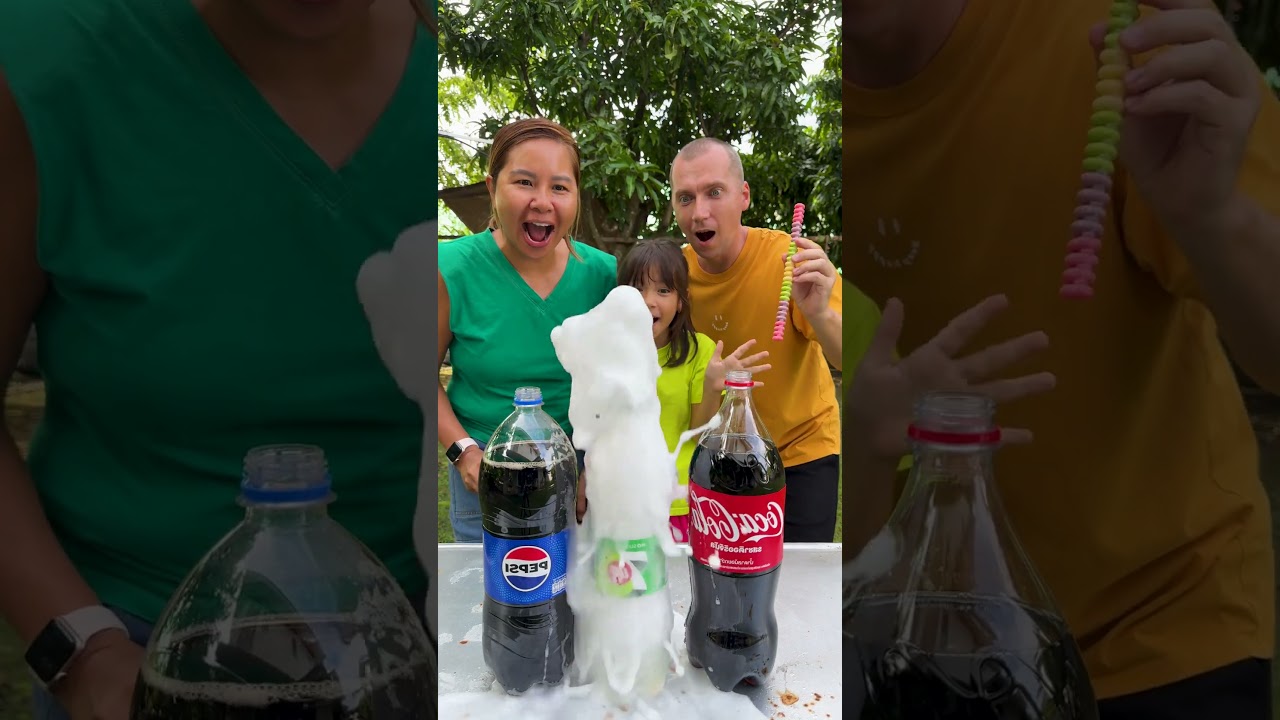 Pepsi, 7up, Coca-Cola VS Mentos #shorts GamGam Family