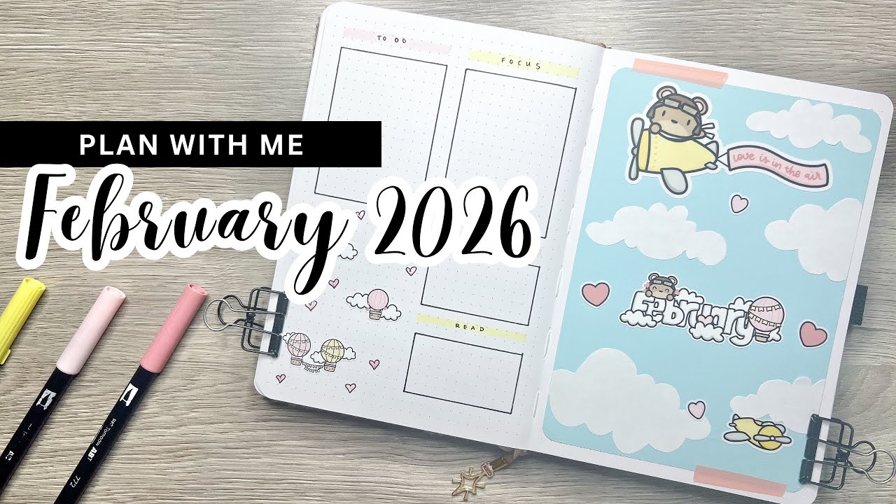 ПЛАНИРУЙТЕ ВМЕСТЕ СО МНОЙ || Оформление ежедневника Bullet Journal на февраль 2026 года