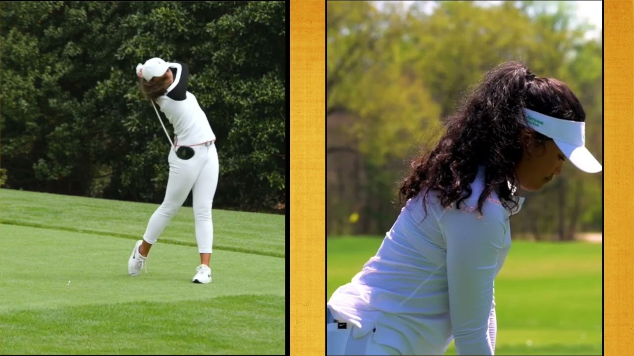 Amari Avery Golf Swing Slow Motion Split Screen