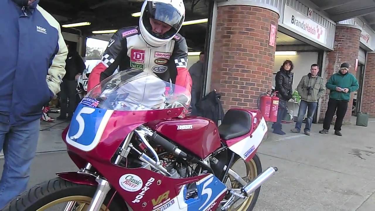 TZ350 Brands Hatch testing Mike Spike Edwards two stroke motorcycle motorbike