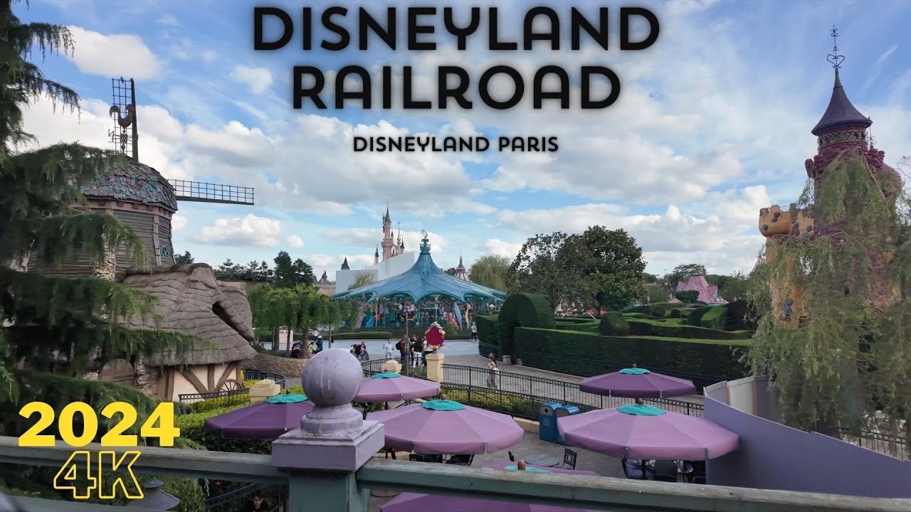 4K Disneyland Railroad - Disneyland Paris -  Full Ride Experience POV - Grand Circle Tour - 7/6/24
