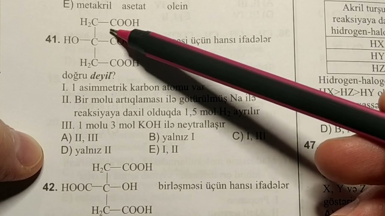 İkiəsaslı,doymamış və aromatik karbon turşuları test 36-son.DİM toplu 2019.
