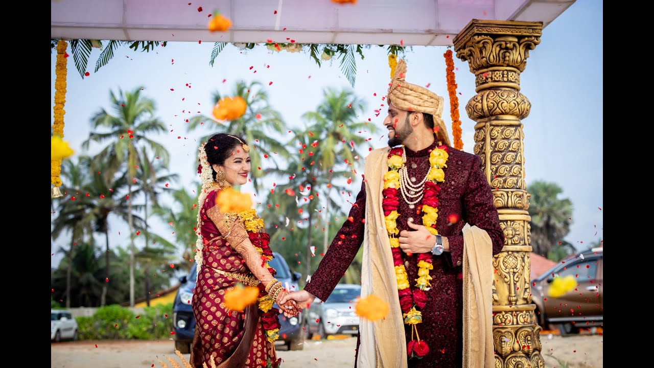 Risheka & Charith I Grand Beach WEDDING 2021 I By Photosynthe Studio Mangalore
