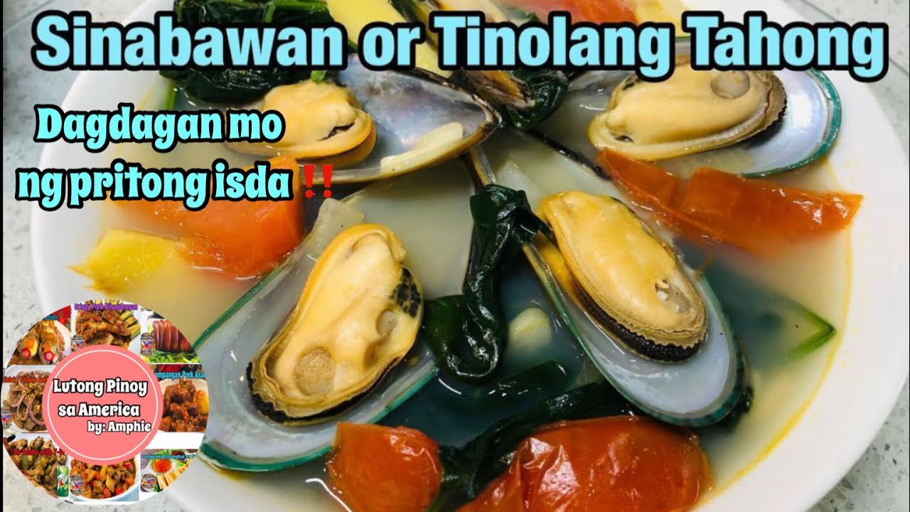 Simpleng sabaw recipe/SINABAWAN or TINOLANG TAHONG  w/Spinach #filipinorecipe #tahongrecipe #mussels