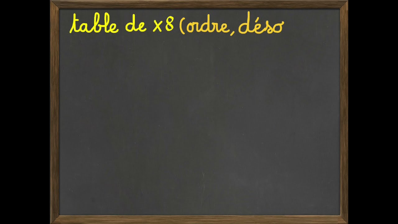 Table de multiplication x8