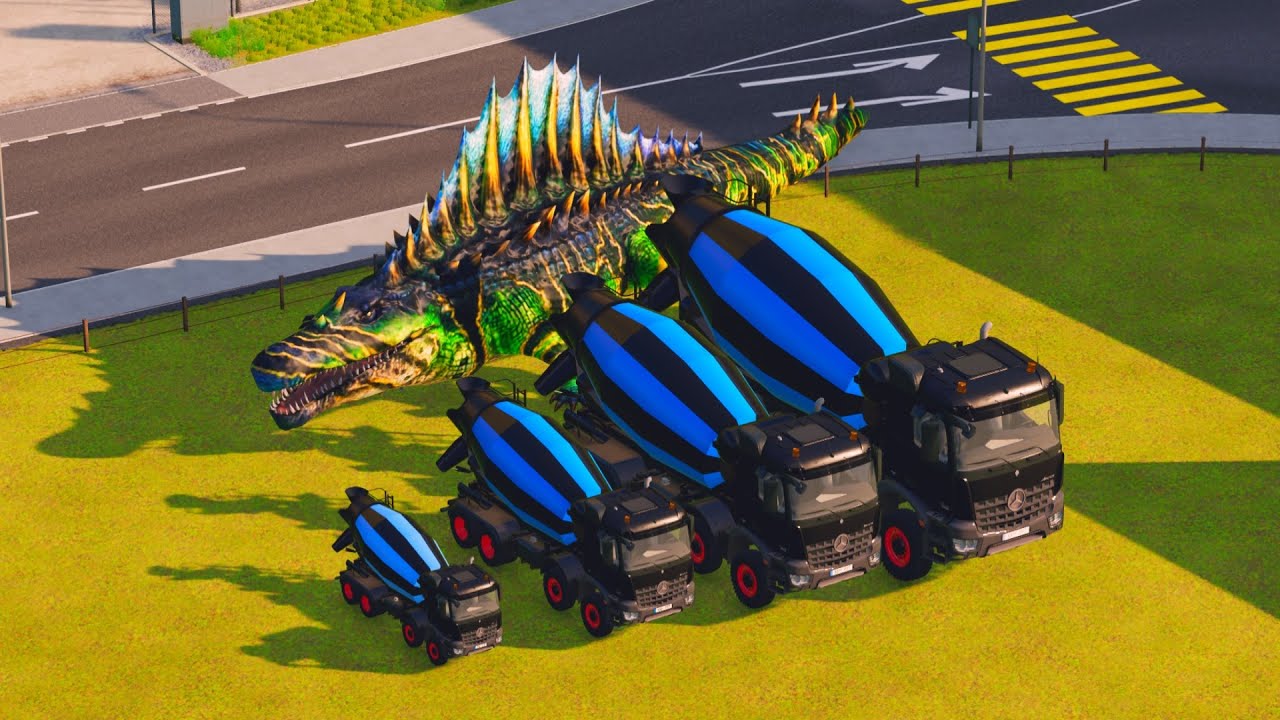 TINY TO GIGANTIC! ALL SIZES CEMENT MIXER TRUCK VS HARD OBSTACLES | FARMING SIMULATOR 22