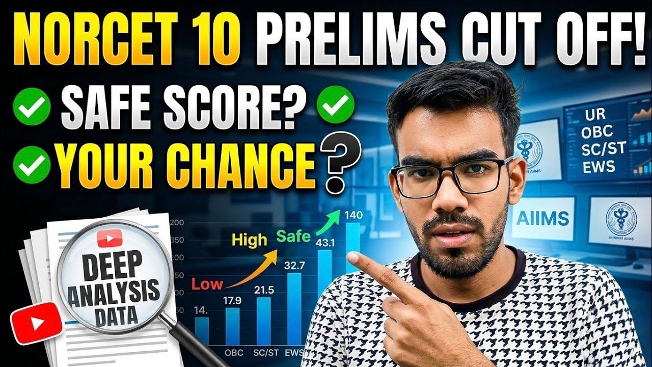 NORCET 10 Prelims Expected Cut Off 2026 🔥 | Safe Score & Category Wise Cutoff
