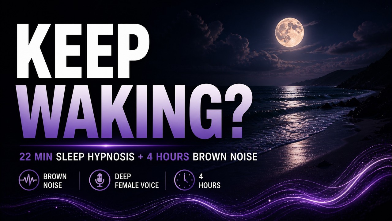 STAY ASLEEP Sleep Hypnosis: Sleep Through the Night (4 Hours, BLACK SCREEN, Brown Noise)