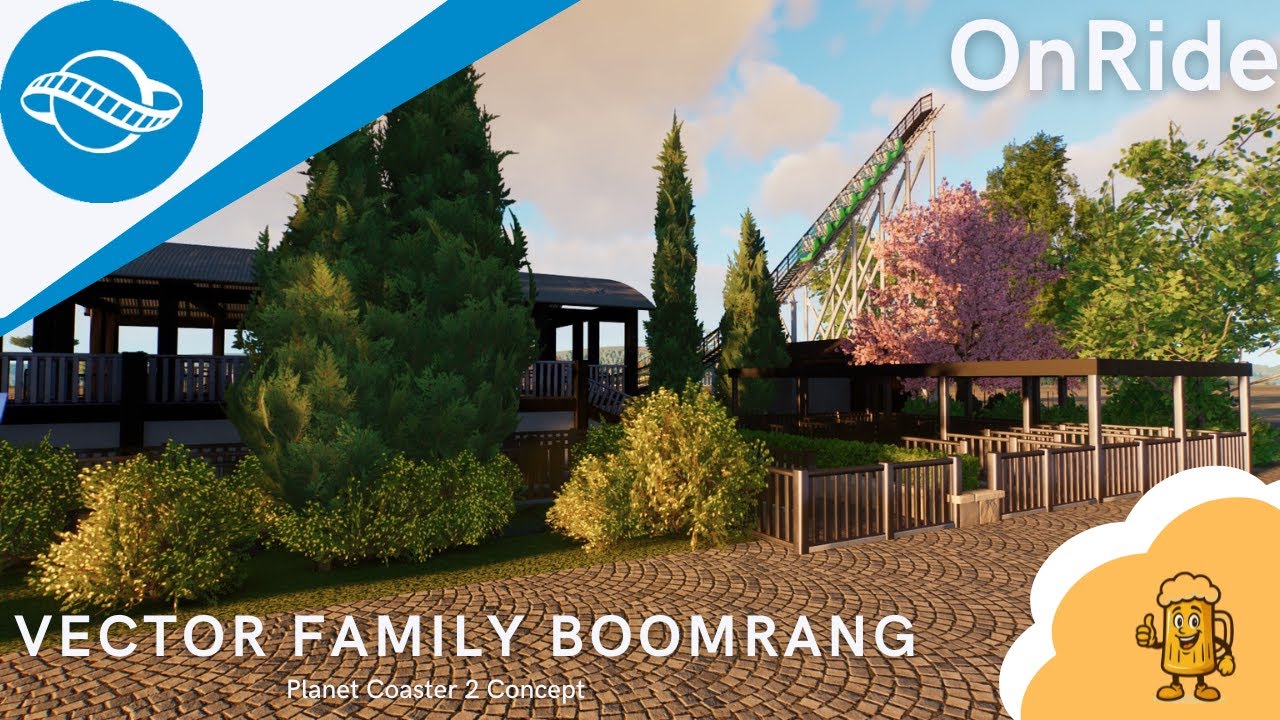 Vector Family Boomrang Planet Coaster 2 creation Speedbuild & Onride