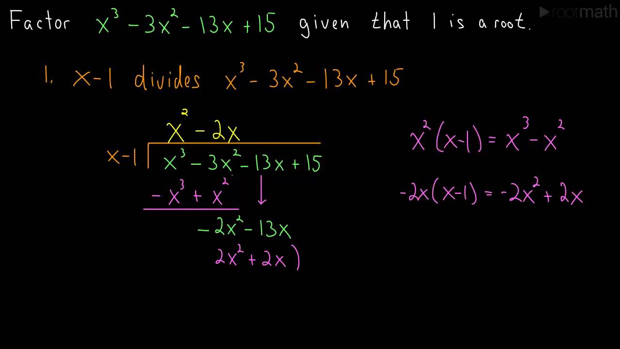 Factoring a Cubic Polynomial (Long Division)