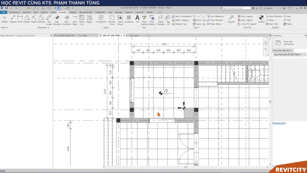 [ REVIT - Level 1 ] - Trình bày mặt bằng lát sàn - Phần 2