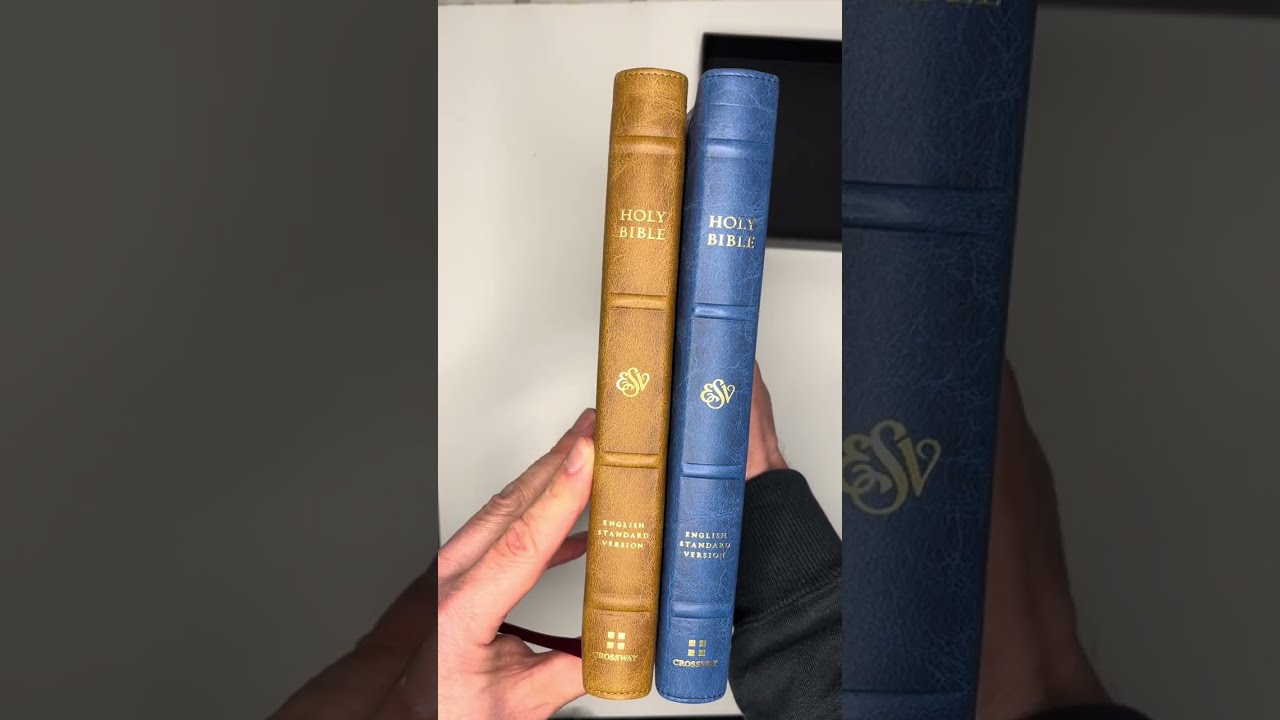 ESV Thinline Bible Marbled Sapphire Desert Camel Full Yapp Calfskin Unboxing @Truflame 