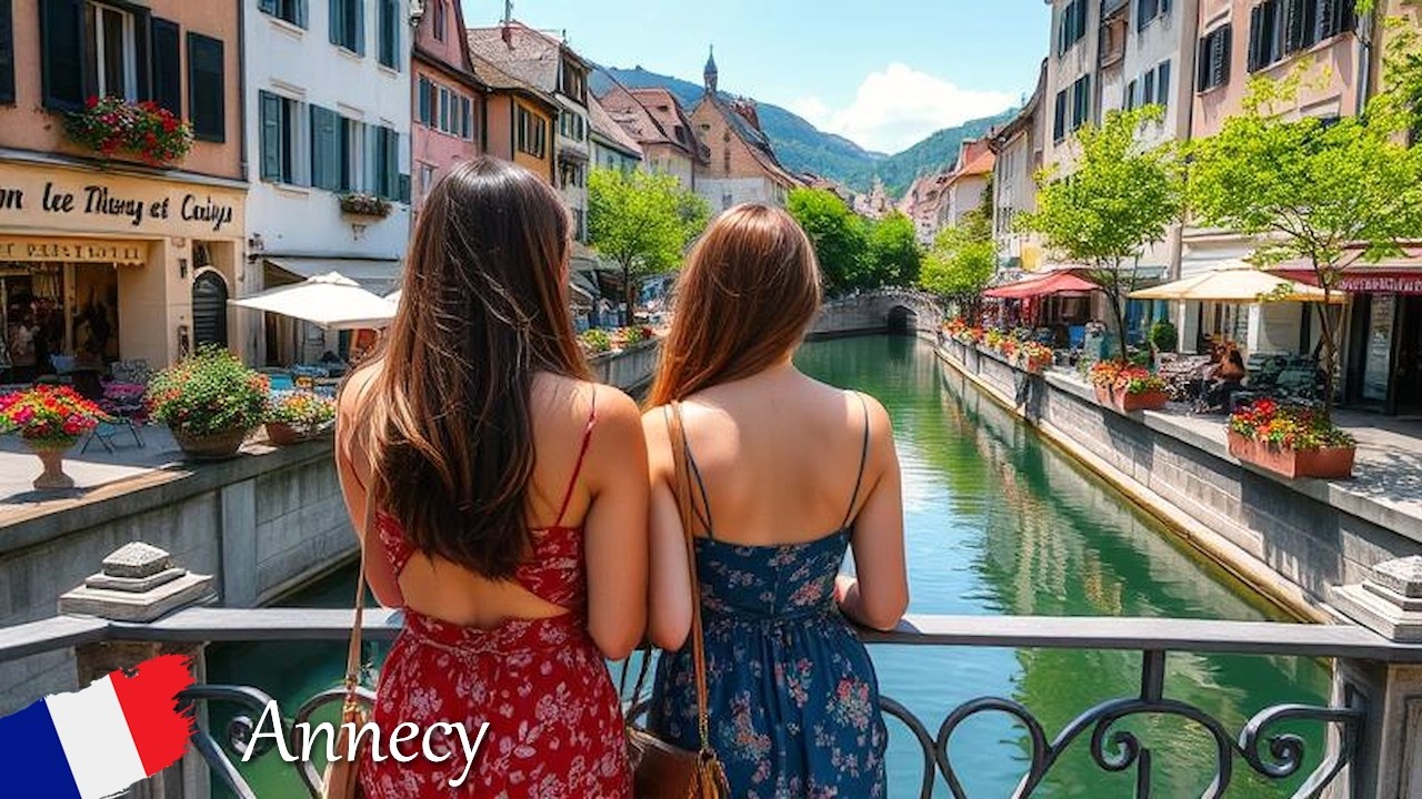 Анси, Франция 🇫🇷 Пешеходная экскурсия 🌞 Самые красивые альпийские города Франции 🌷 4K