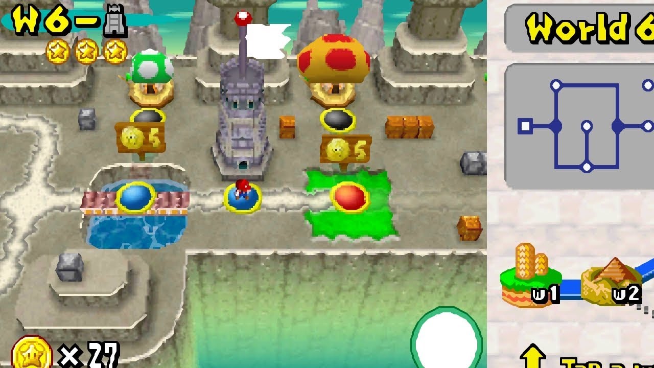 World 6-Tower | Star Coins | New Super Mario Bros DS