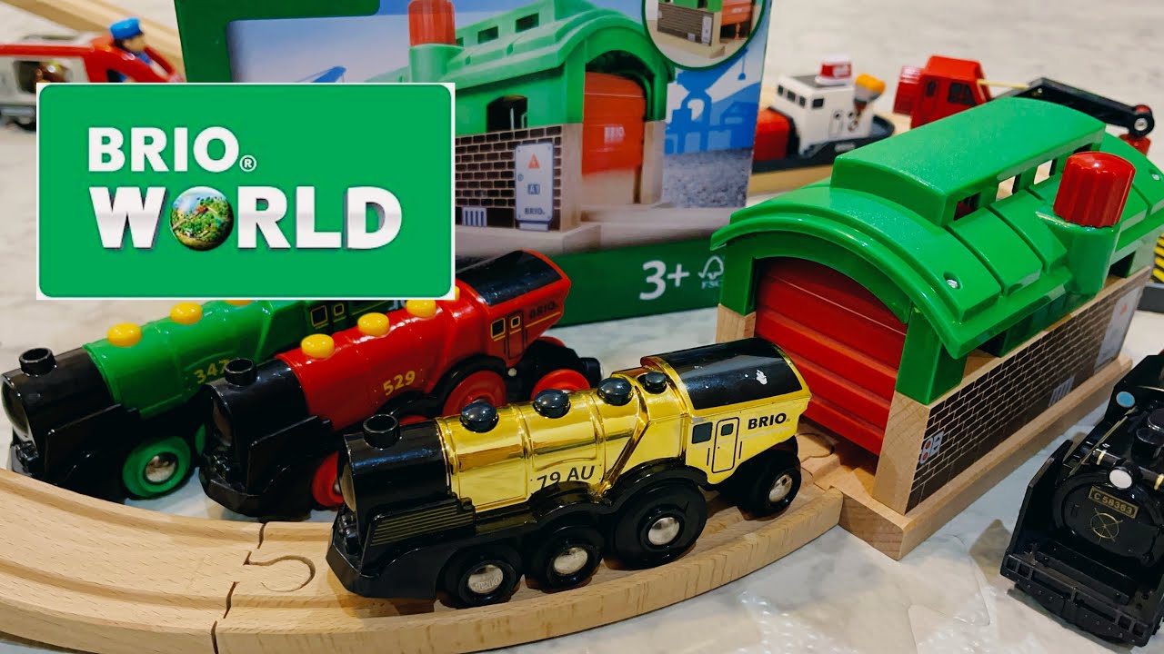 【BRIO】【おでかけ】列車車庫で遊ぶよ♩船と鉄橋、二階建ての駅も登場！ミニ鉄道🚂ドクターイエロー🚅に乗ったよ！我孫子駅にて切り離し🚃⭐️