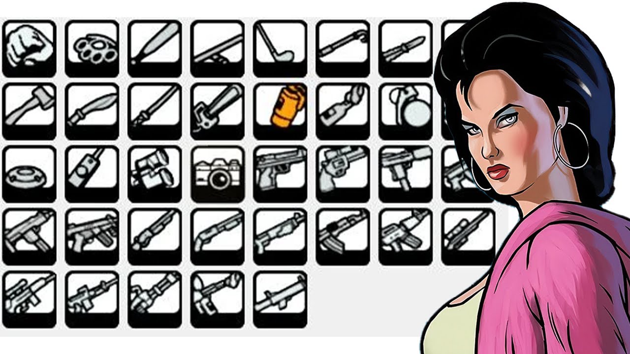 MOSTRANDO TODAS LAS ARMAS DE GTA VICE CITY STORIES