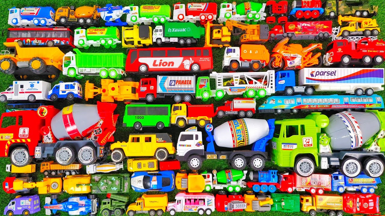 Mobil Molen, Mobilan Polisi, Truk Monster, Ambulans, Tayo, Bus Sekolah, Truk Kontainer, Truk Sampah