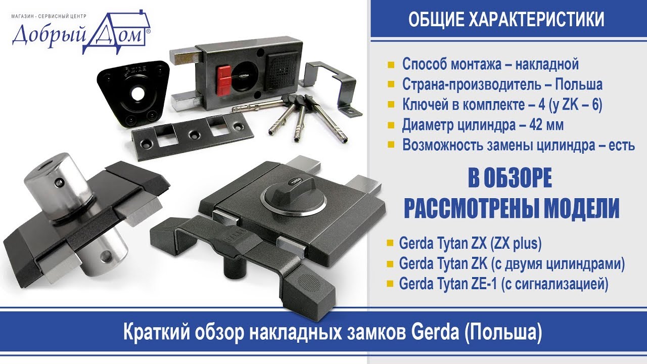 Обзор накладных замков Gerda ZX, ZX plus, ZK, ZE-1. Замки Герда. Одесса, «Добрый дом»