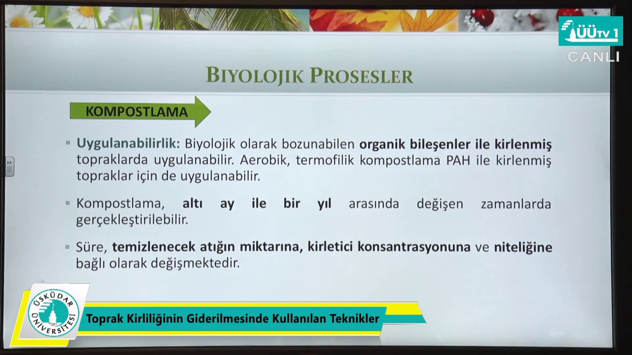 SMYO Uzaktan Eğitim Dersleri -  Toprak Kirliliğinin Giderilmesinde Kullanılan Teknikler