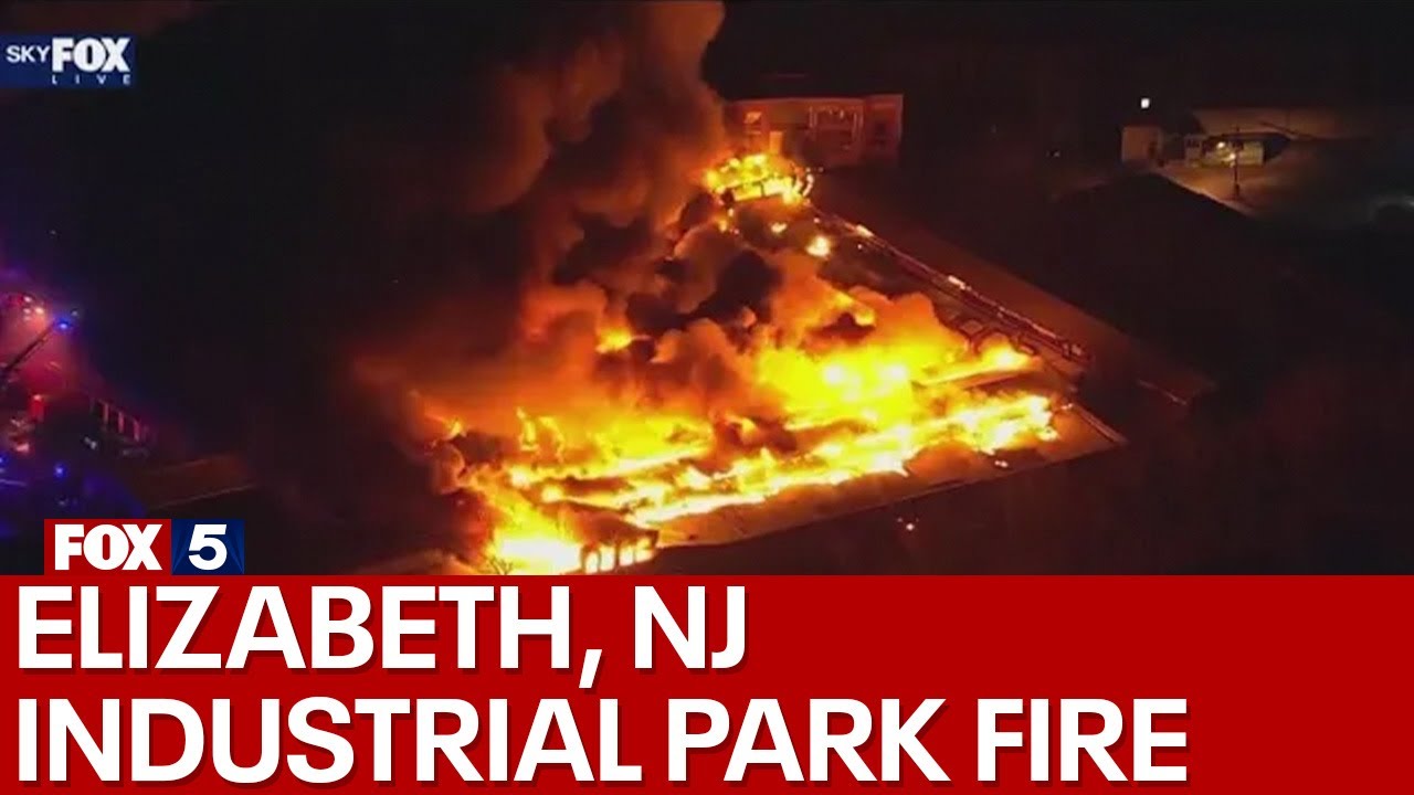 Elizabeth, NJ industrial park large fire