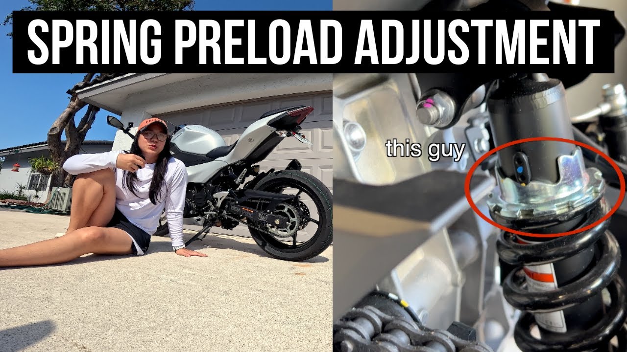 Как изменить настройки заднего амортизатора (регулировка предварительной нагрузки пружины) на мот...