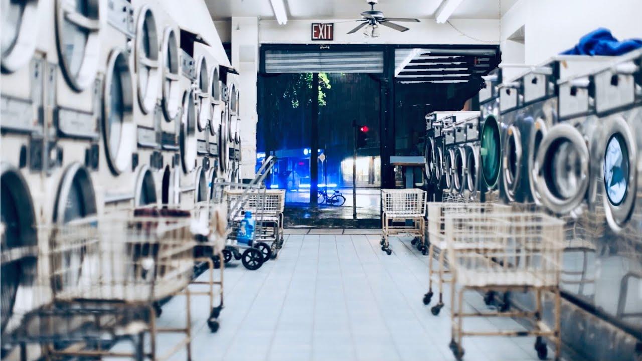 Laundromat Rain Ambience 🌧 Busy Laundromat Sounds & Tumble Dryer White Noise