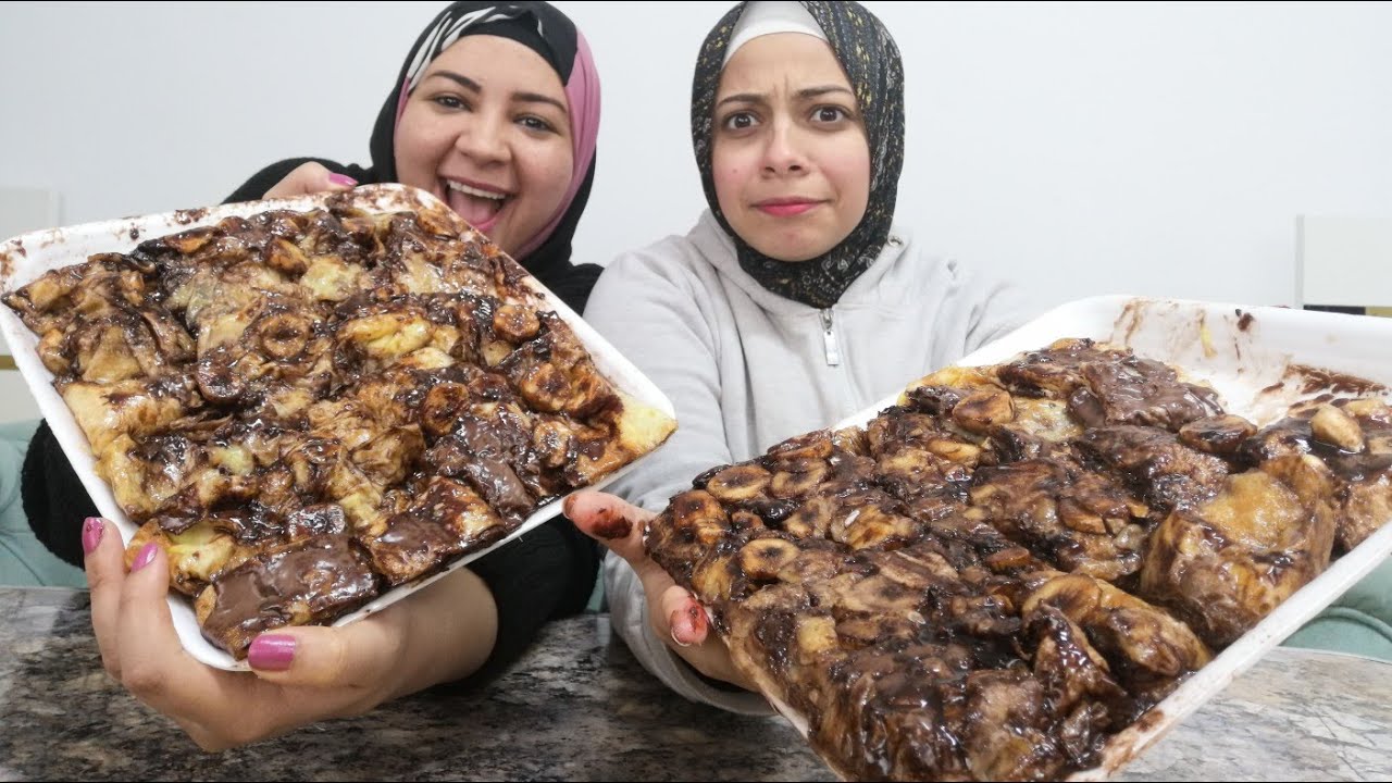 تحدي 2 اكبر فطيره بالنوتيلا والموز والكاسترد 😂والعقاب اول مره على اليوتيوب😜