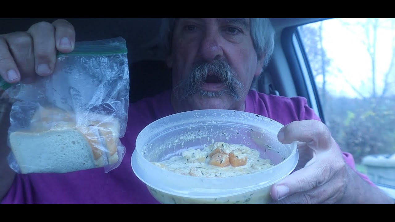 Having Fish Chowder/wTurkey And Cheese Sandwich ASMR