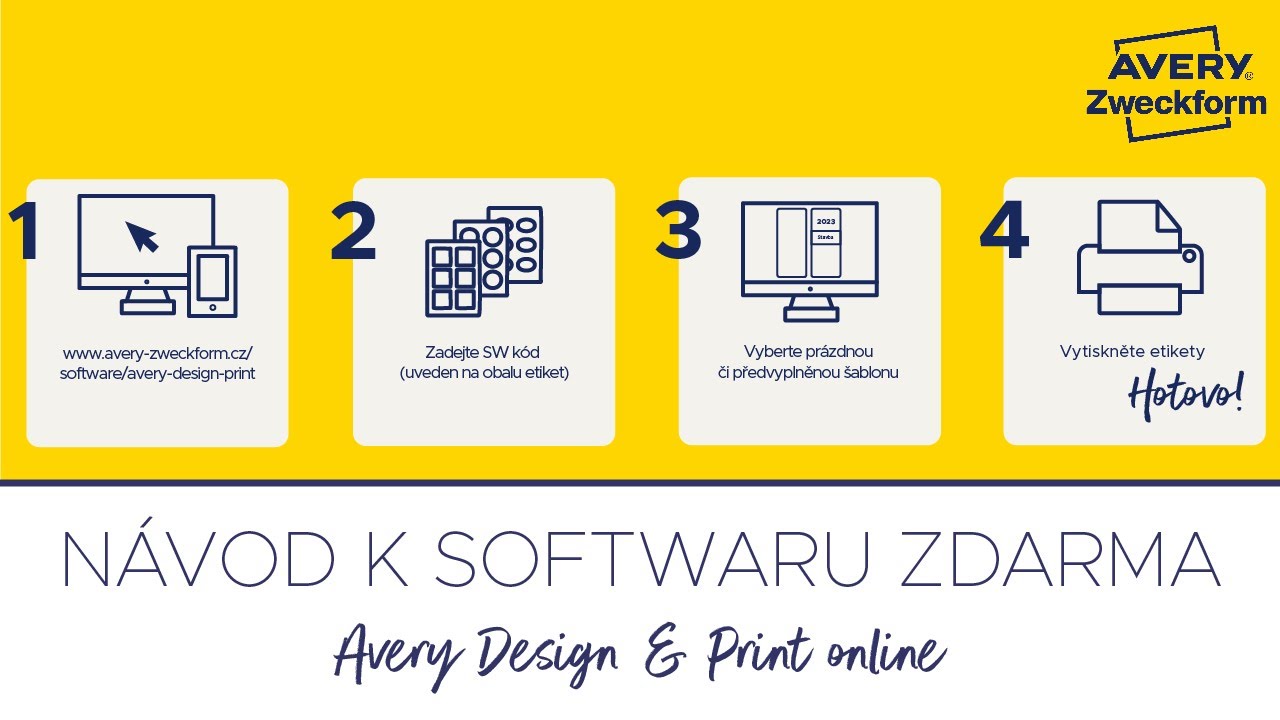 Návod k softwaru Avery Design & Print