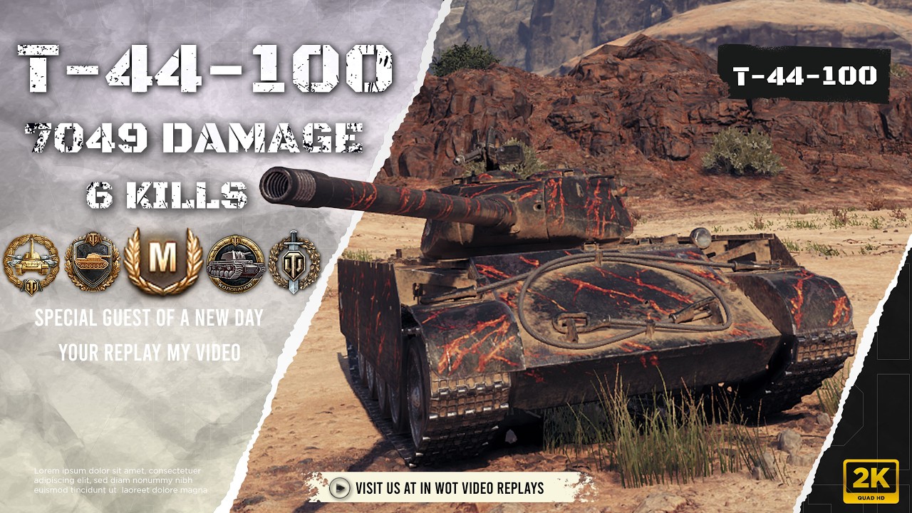 Т-44-100 Kolobanov's Medal, 7k dmg, #wotvideoreplays