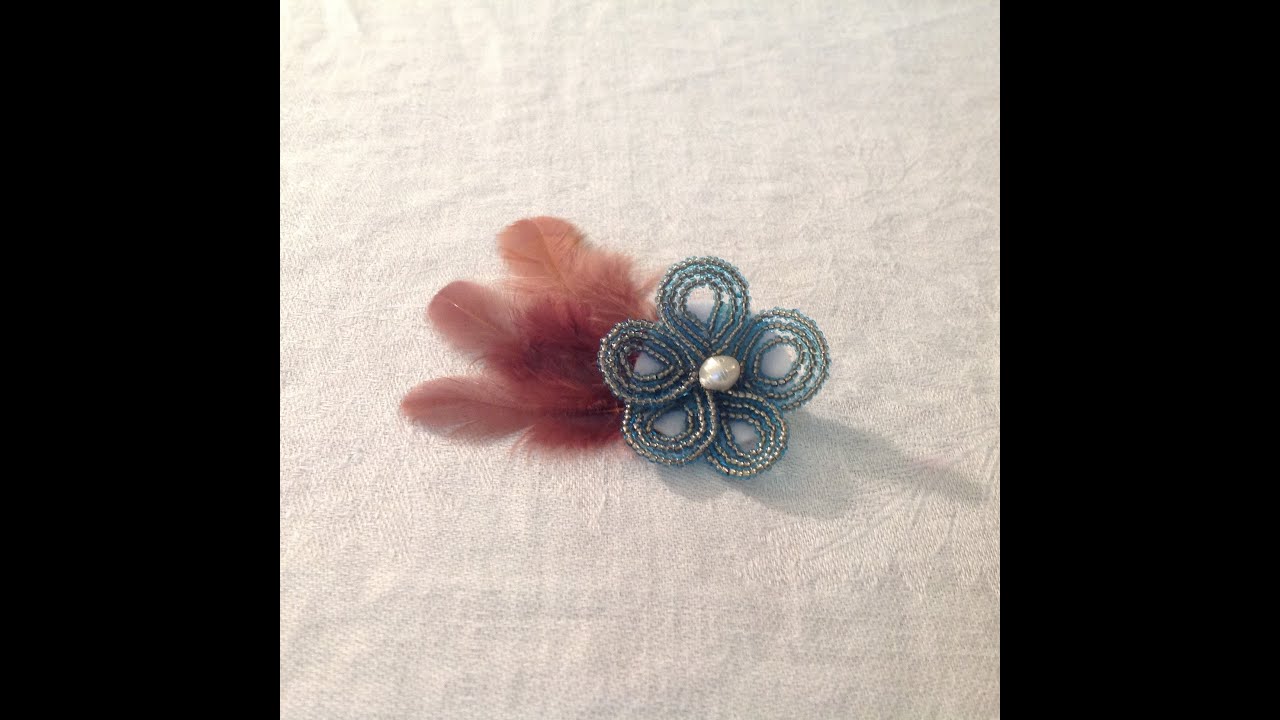French Beaded Flowers - Lesson 4 - Continuous Wraparound and Crossover, Making a Hair Clip