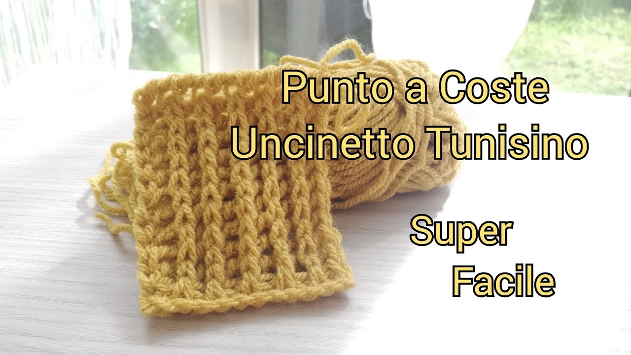 Punto a Coste Uncinetto Tunisino   -Super Facile- ❤️🎉💪🏻