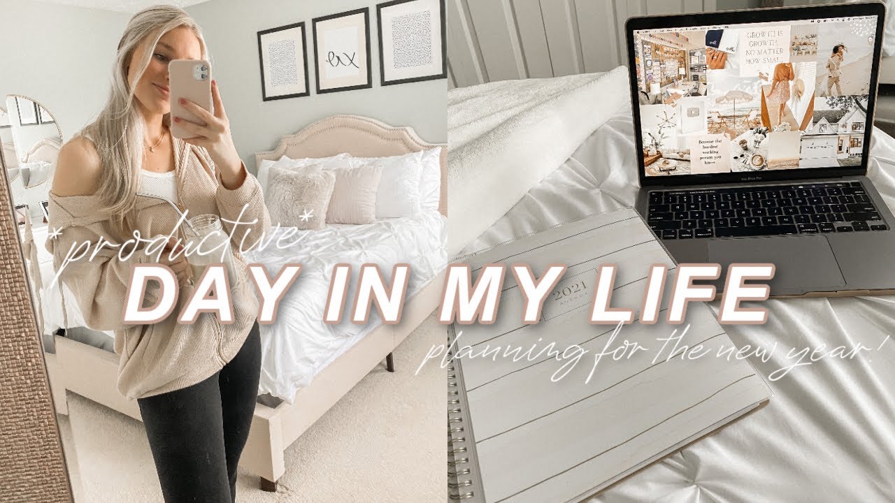 PRODUCTIVE DAY IN MY LIFE: planning for the new year, 2021 goals, vision board