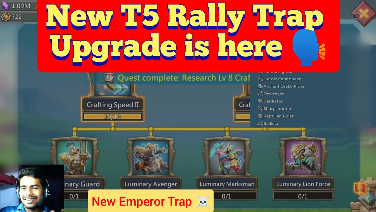 Let's unlock T5 troops , Upgrading T4 rally trap to T5 , Lords Mobile