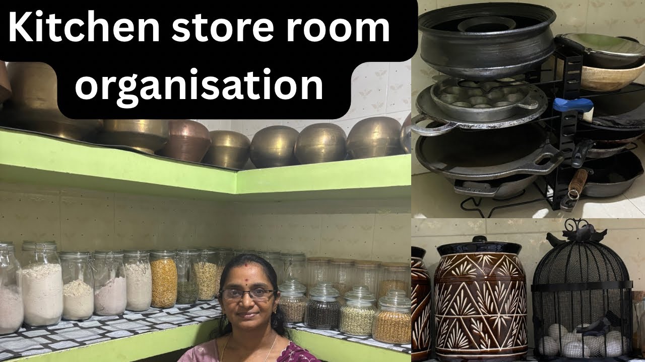 Kitchen store room organisation | pantry organisation | kitchen tour