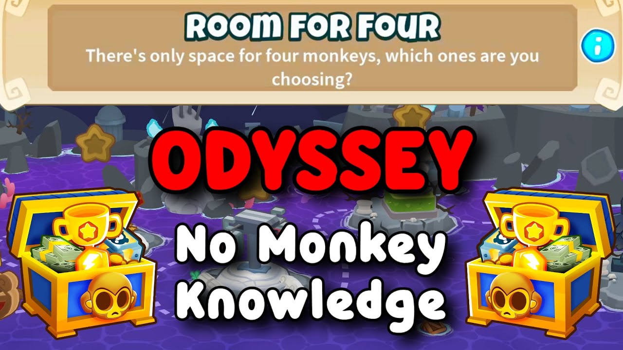 BTD6 Odyssey | No Monkey Knowledge Guide | Hard Mode Tutorial | Room For Four