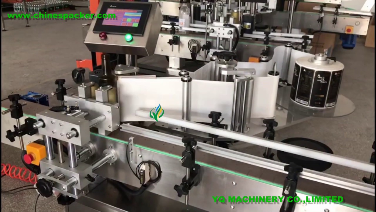 Low Cost two sided labeling machine for round wine Champagne bottles sticker adhesive labelers