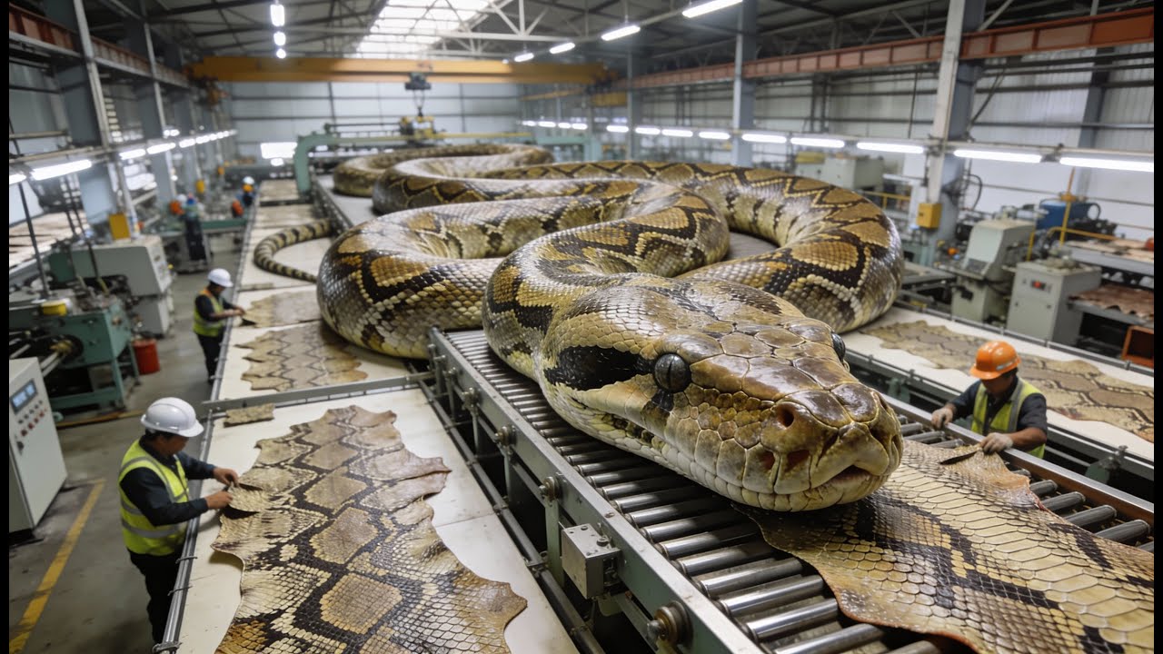 Inside the Python Leather Factory – How Exotic Snakes Become Luxury Pieces | Full Process