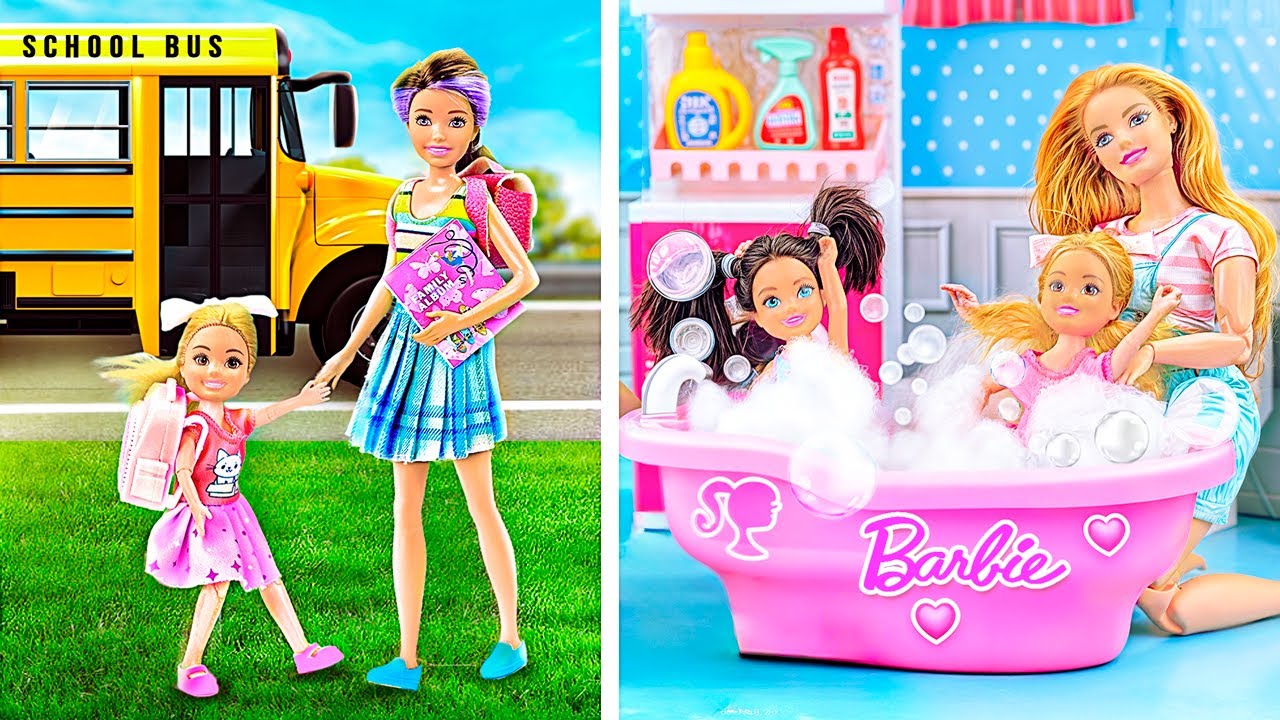 Barbie Doll Family Toddler After School Night Routine