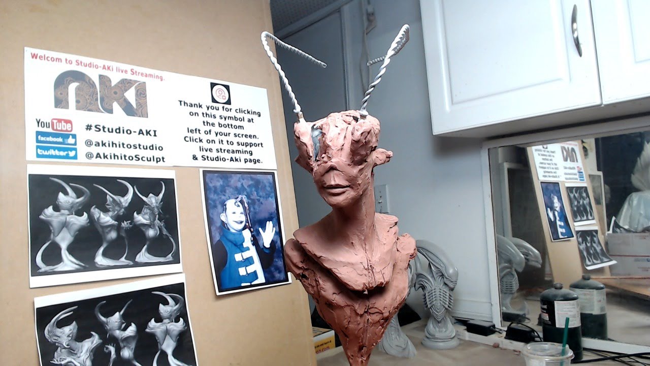 【How to Sculpt】【Tutorial】 Vo.02 New Character Live sculpting Demo, 粘土彫刻ライブ
