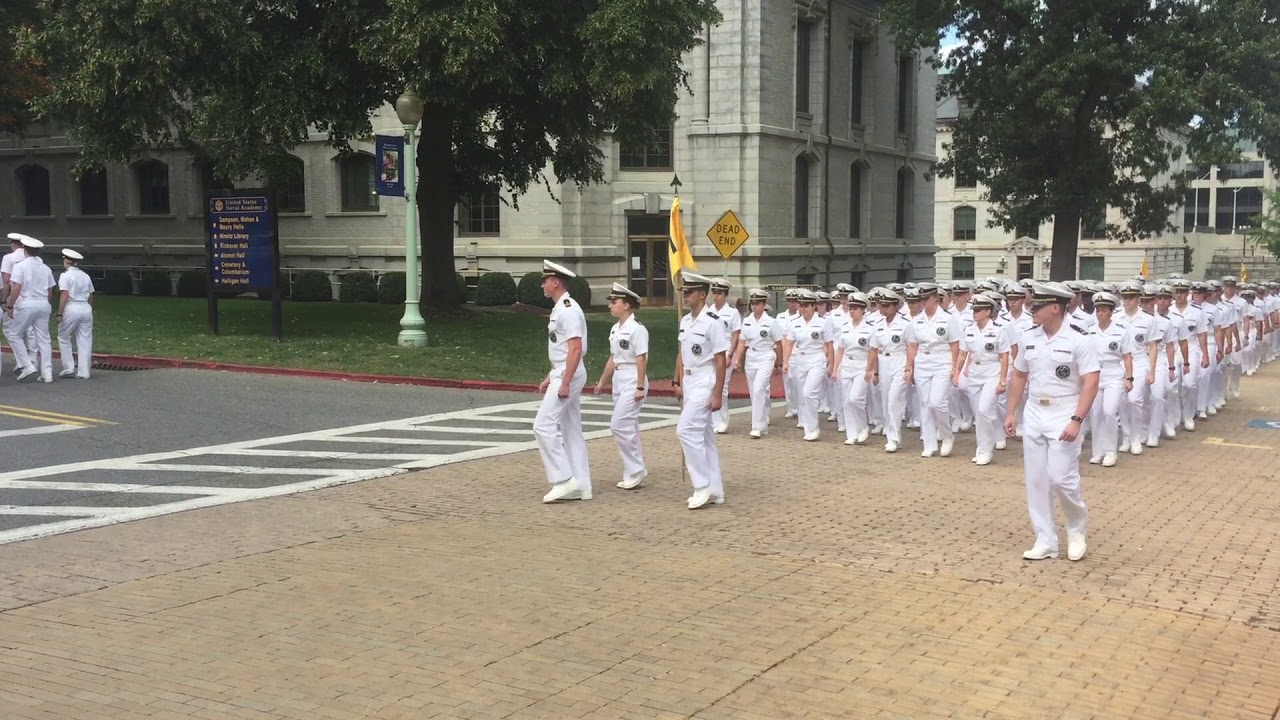Mids March off USNA to Navy Marine Corps Stadium 9-9-17 1 of 2