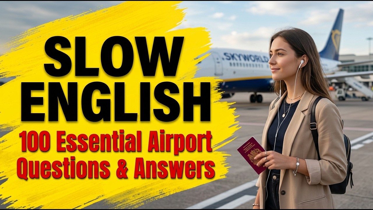 Master Airport English | 100 Real-Life Questions & Answers| Slow English (A2-B1)
