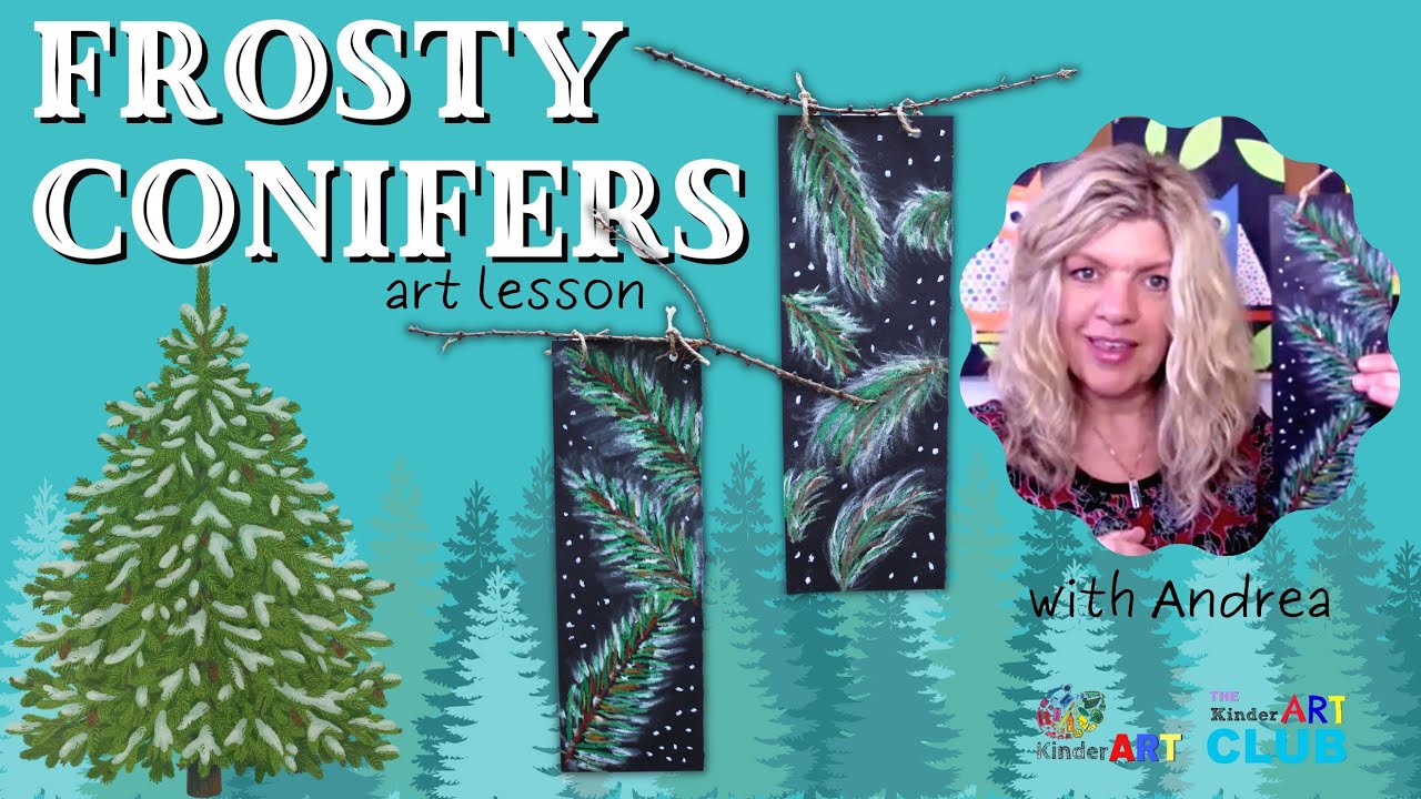 Draw Frosty Branches with Andrea Mulder-Slater from KinderArt & The KinderArt Club - Art Lesson