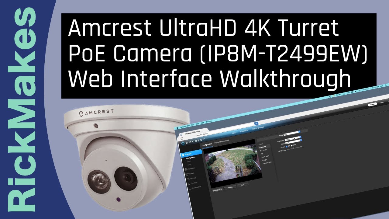Amcrest UltraHD 4K Turret PoE Camera (IP8M-T2499EW) Web Interface Walkthrough