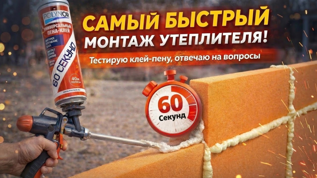Самый быстрый монтаж утеплителя ! Тестирую клей-пену, отвечаю на вопросы