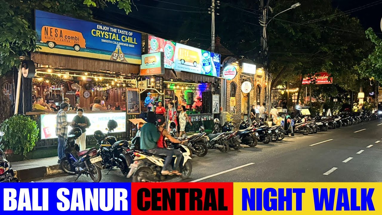 Bali Central Sanur Night Street Walk