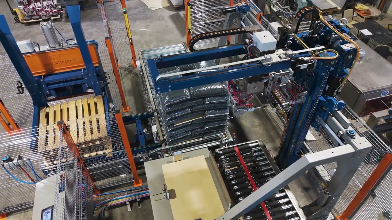 Packaging System for plastic granules: Elevator, VFFS, Palletizer